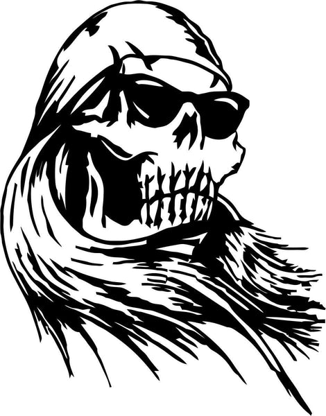 skull 15 skull biker decal - North 49 Decals