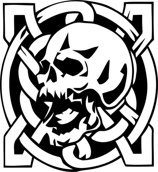 skull 21 skull biker decal - North 49 Decals