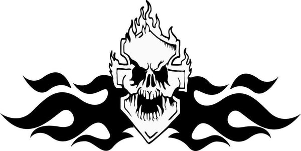 skull 30 skull biker decal - North 49 Decals