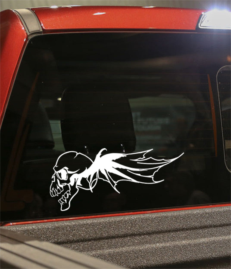 skull 8 skull biker decal - North 49 Decals