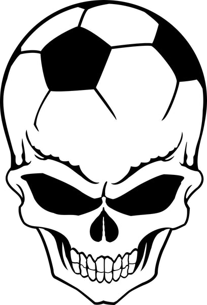 soccer sport skull decal - North 49 Decals