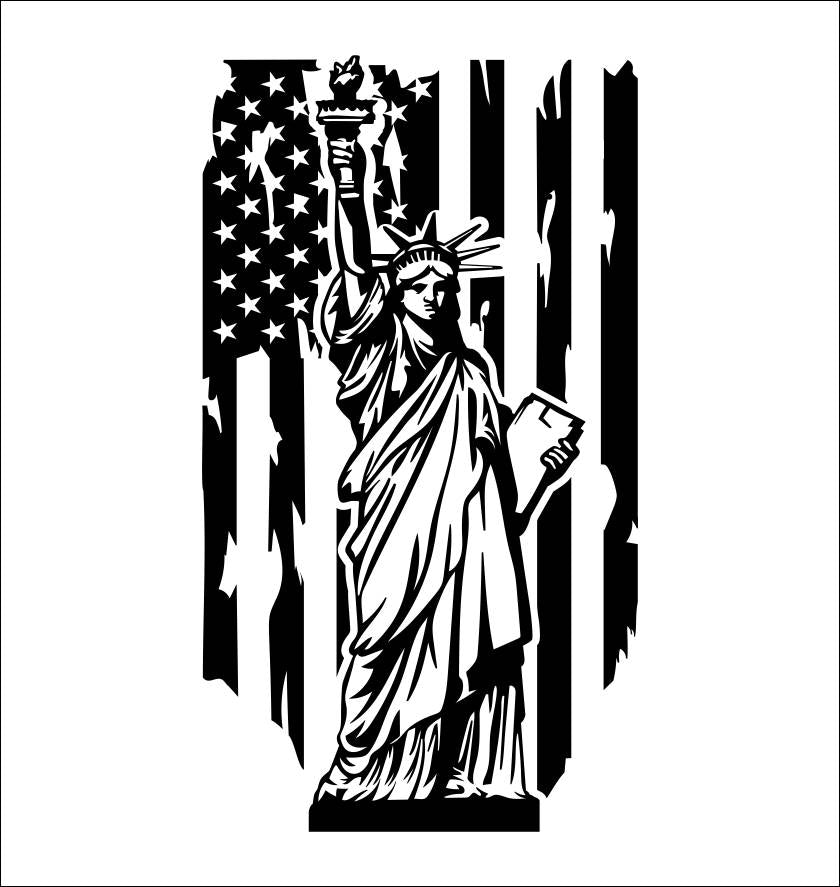Statue Of Liberty US Flag decal