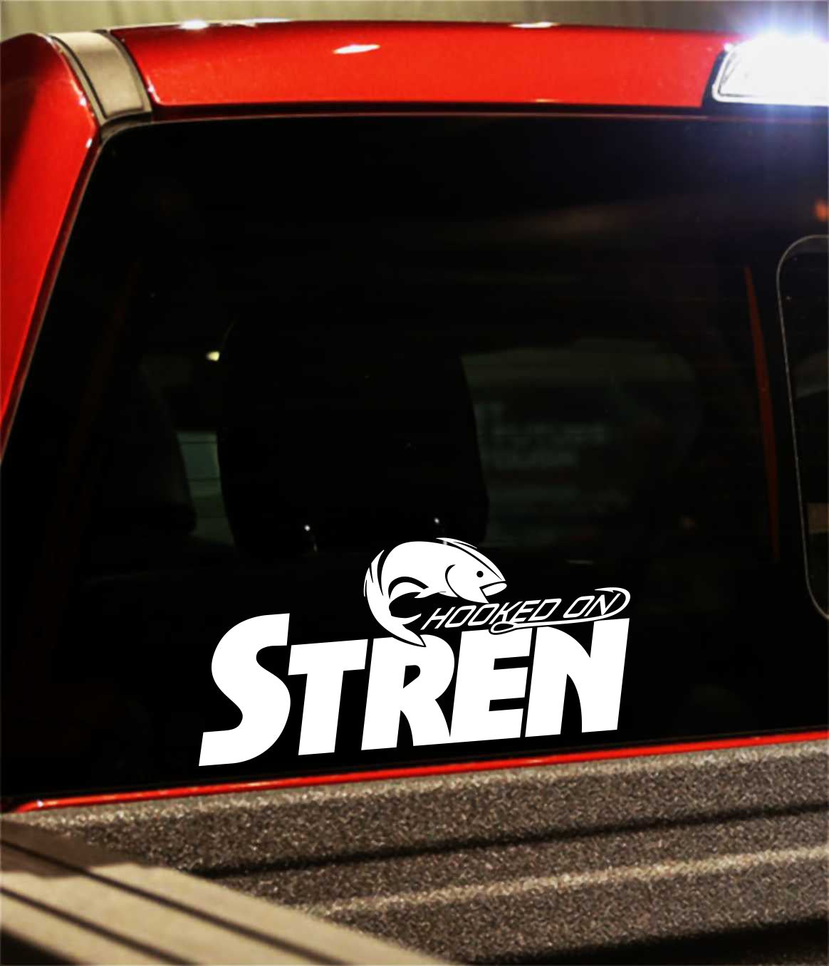 stren decal, car decal, fishing sticker