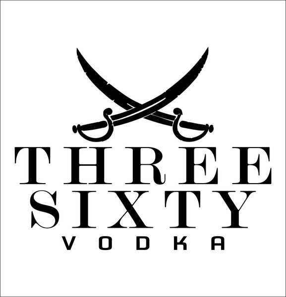 Three Sixty decal, vodka decal, car decal, sticker