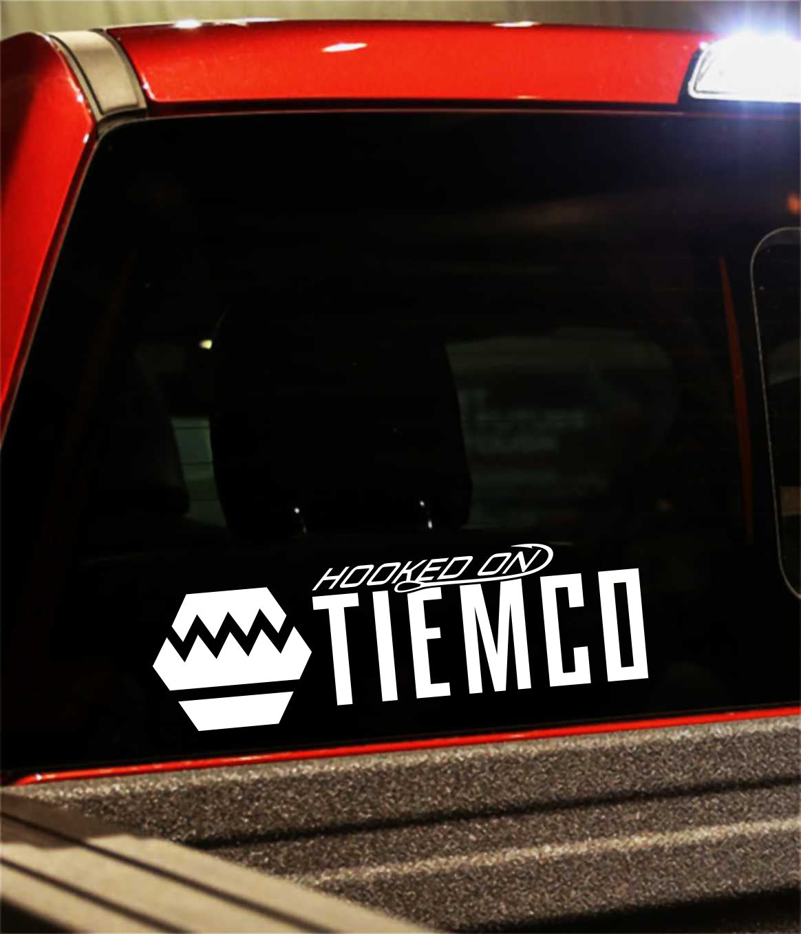 tiemco decal, car decal, fishing sticker