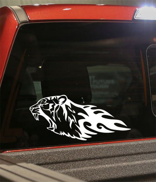 tiger 2 flaming animal decal - North 49 Decals