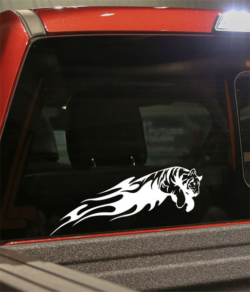 tiger 3 flaming animal decal - North 49 Decals
