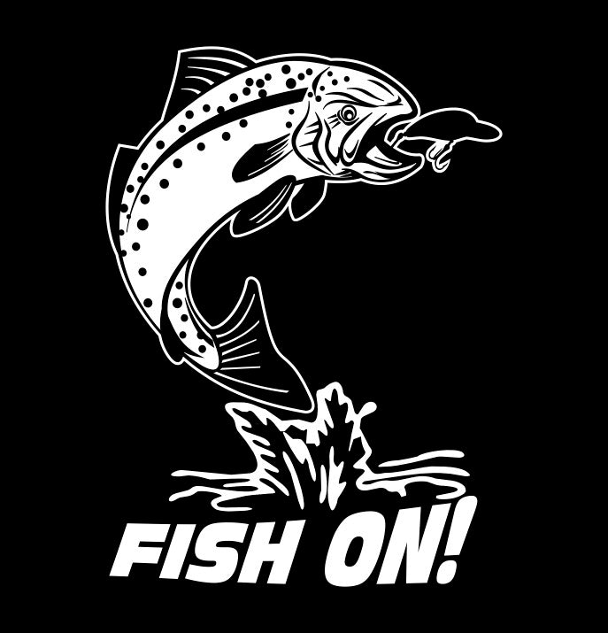 trout fish on fishing decal