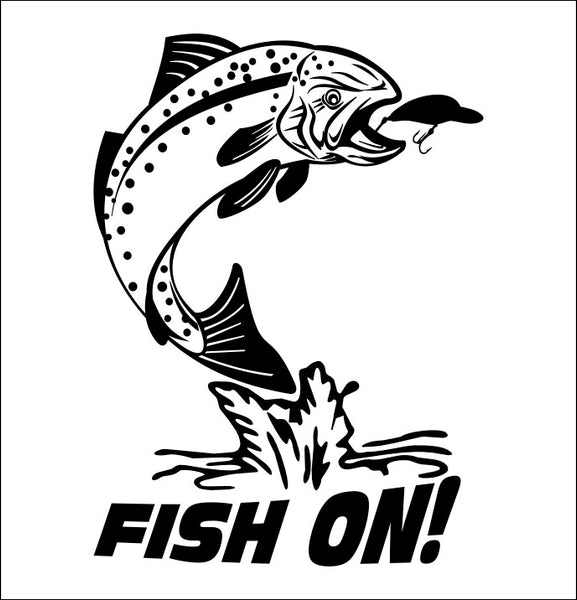 trout fish on fishing decal
