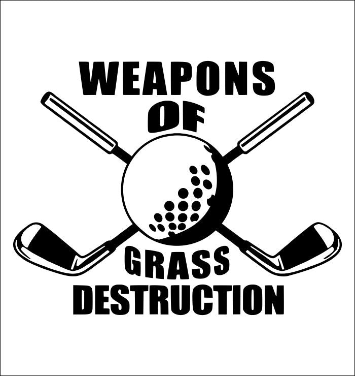 Weapons Of Grass Destruction decal, sticker, golf decal