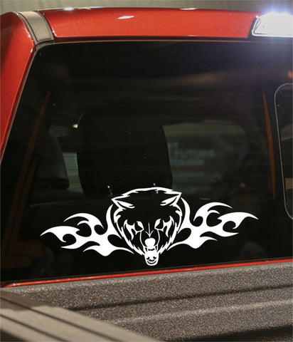 wolf 2 flaming animal decal - North 49 Decals