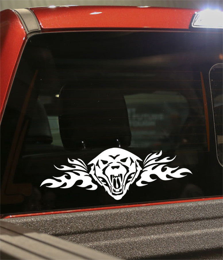 wolf 3 flaming animal decal - North 49 Decals