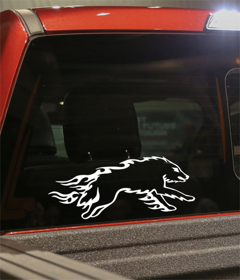 wolf 4 flaming animal decal - North 49 Decals