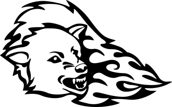 wolf flaming animal decal - North 49 Decals