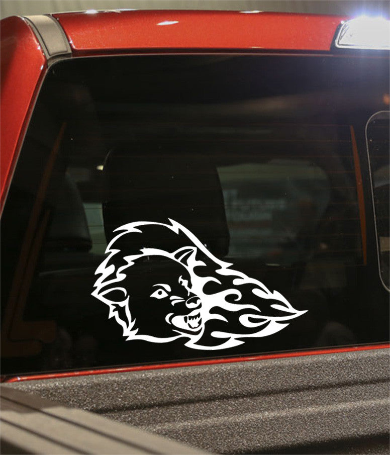 wolf flaming animal decal - North 49 Decals