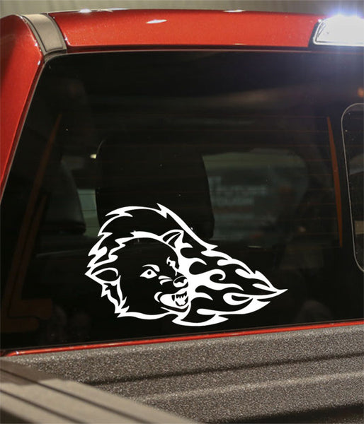 wolf flaming animal decal - North 49 Decals