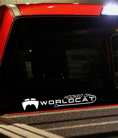 world cat boats decal, car decal, fishing sticker