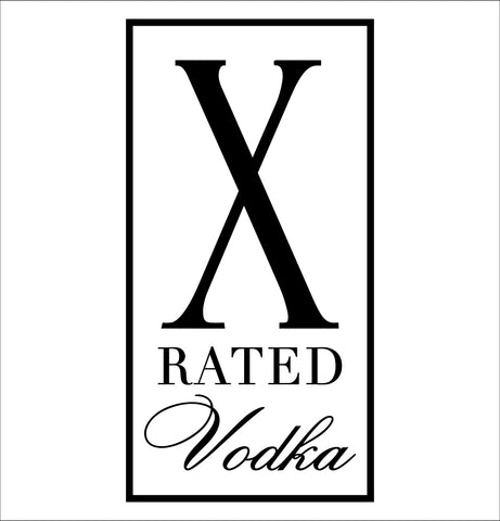 X Rated Vodka decal, vodka decal, car decal, sticker