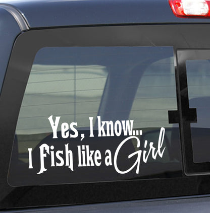 fishing decals, car decal, window sticker
